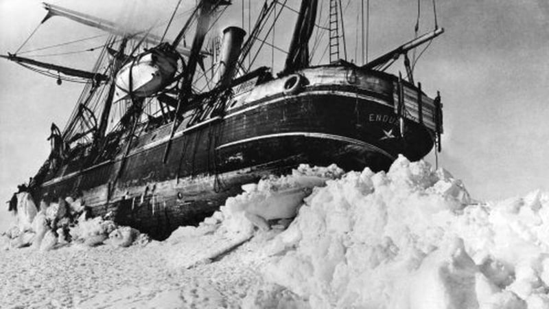 Endurance' frozen in by ice during the 1914-1916 expedition to the Antarctic led by Ernest Shackleton