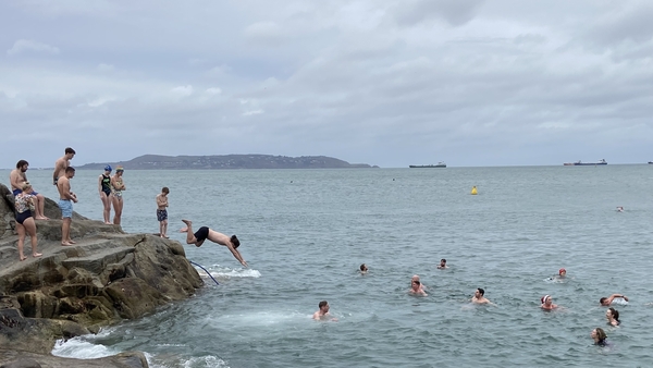 Hundreds dove into the sea at the Forty Foot