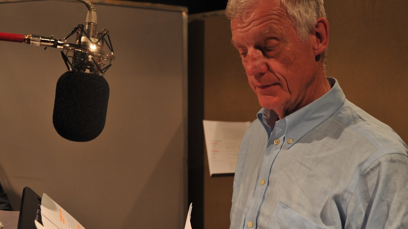 Richard Franklin at the BBC studios recording a Doctor Who audiobook in 2009