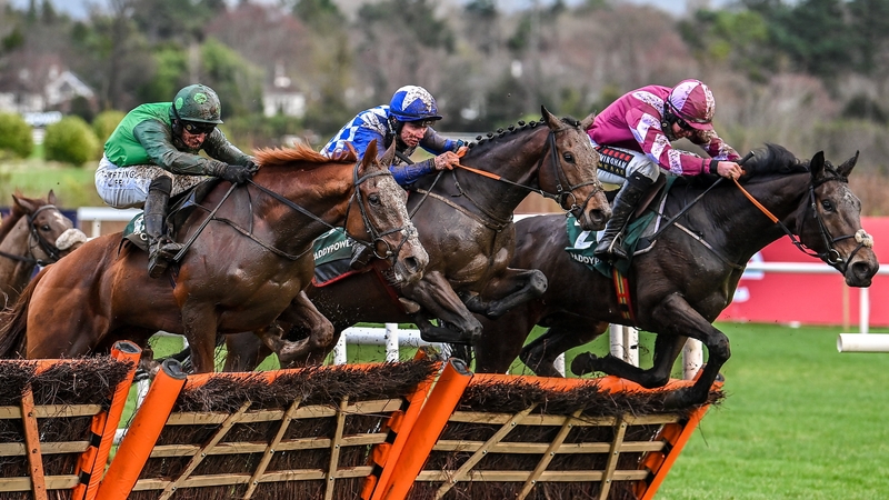 Intellotto (green silks) en route to winning in Leopardstown in December