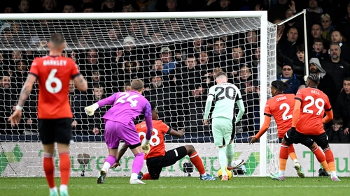Cole Palmer scores Chelsea's third goal against Luton Town
