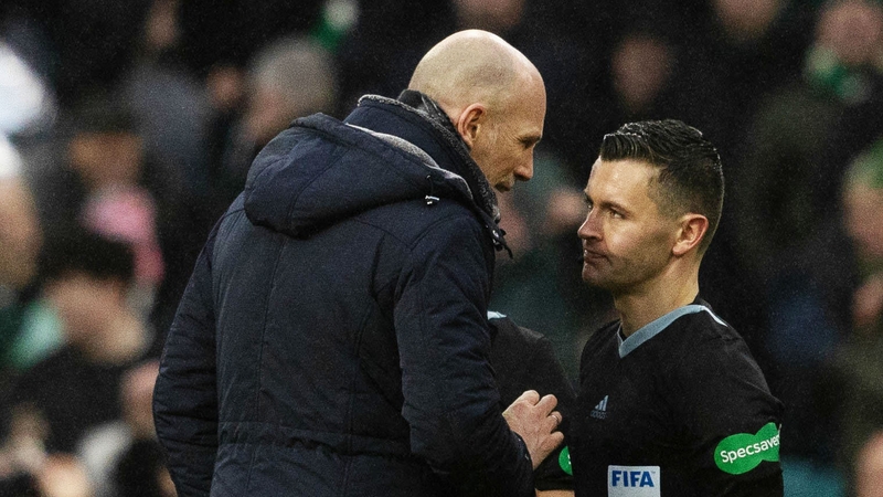 Rangers manager Philippe Clement and referee Nick Walsh spoke after the final whistle