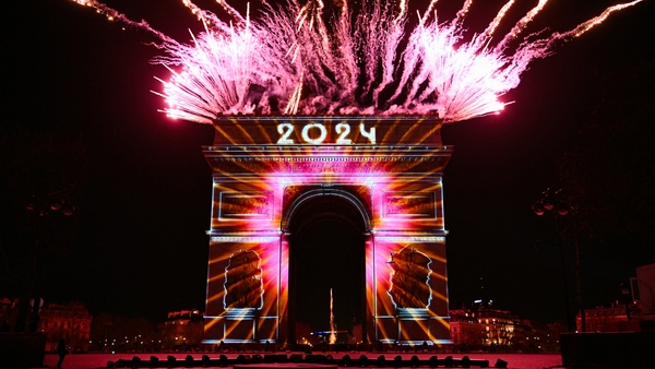 Fireworks at the Arc de Triomphe in Paris