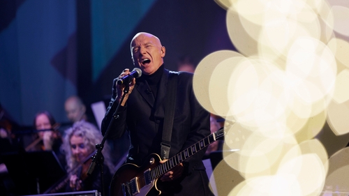 Midge Ure of Ultravox and the RTÉ Concert Orchestra on The Late Late Show New Year's Eve special. Photograph: Andres Poveda