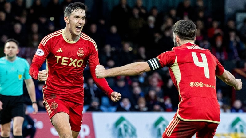 Aberdeen's Jamie McGrath celebrates after making it 1-0