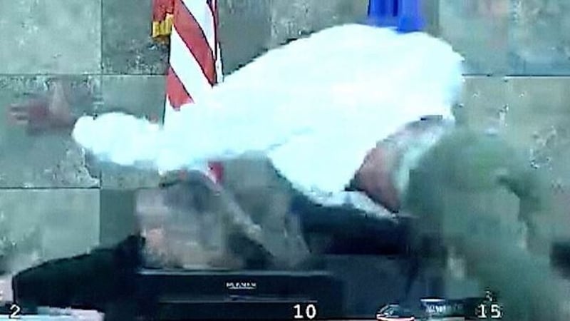 Deobra Redden launched himself at Judge Mary Kay Holthus in Clark County Court in Las Vegas