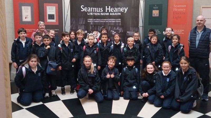Mr Kelly's 3rd Class from Holy Cross School in Dundrum are here on the double!