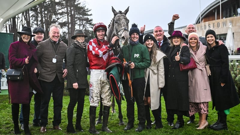 Jack Kennedy with Caldwell Potter and winning connections at the Leopardstown Christmas Festival