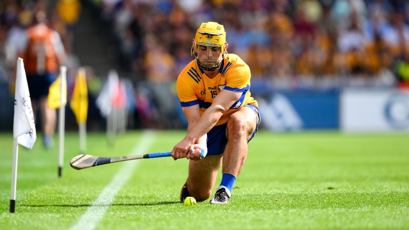 Mark Rodgers takes a sideline cut in Clare's All-Ireland SHC semi-final defeat to Kilkenny