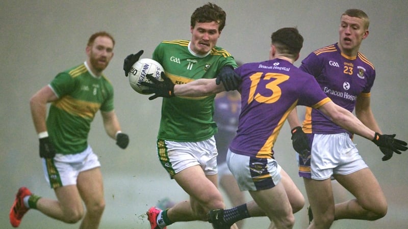 Glen's Jack Doherty tries to evade the challenge of Dara Mullin