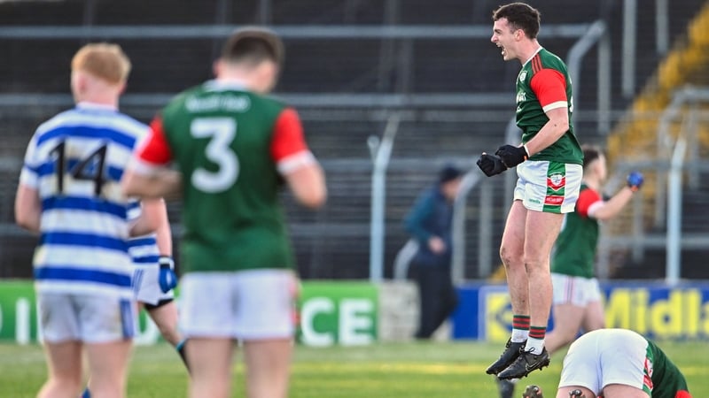 Alan Daly celebrates St Bridgid's win at the final whistle