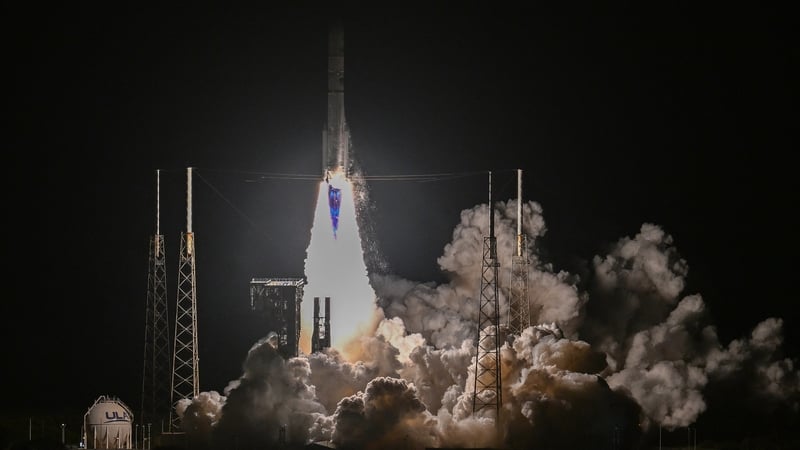 Astrobotic's Peregrine lunar lander launches from Cape Canaveral, Florida on the first flight of Vulcan, a rocket built by the Boeing-Lockheed joint venture United Launch Alliance