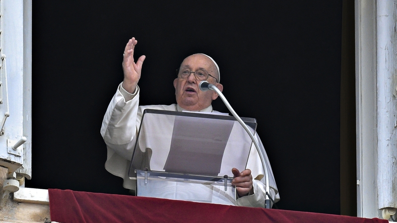 Pope Francis addresses the faithful outside St Peter's Basilica in Rome yesterday