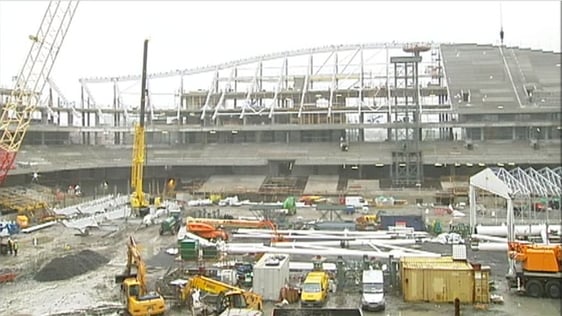 Redevelopment of the stadium at Lansdowne Road in Dublin, 2009.
