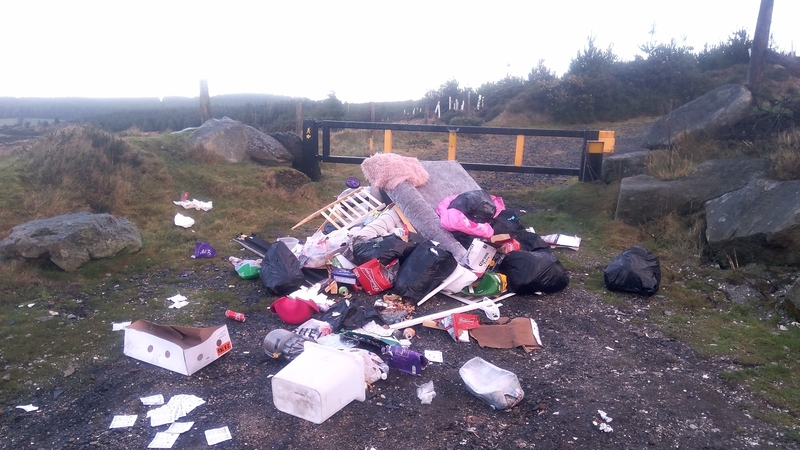 One and a half tonnes of rubbish was collected from this part of the Wicklow uplands last week (Pic: PURE Project)