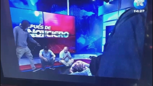 Gunmen forced crew members of the TC broadcaster onto the ground