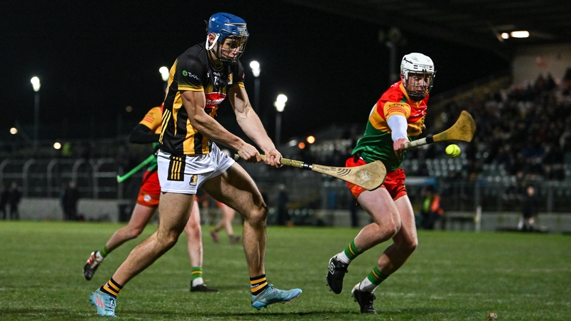 Kilkennny forward Paul Cody gets a shot away against Carlow