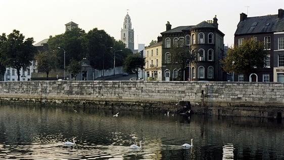 Pope's Quay and St Anne's Church Shandon, Cork city (1979)