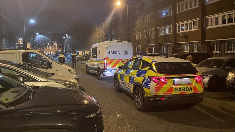 Gardaí at the scene on Hardwicke Street this evening