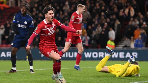 Hayden Hackney celebrates after scoring what proved to be the winner