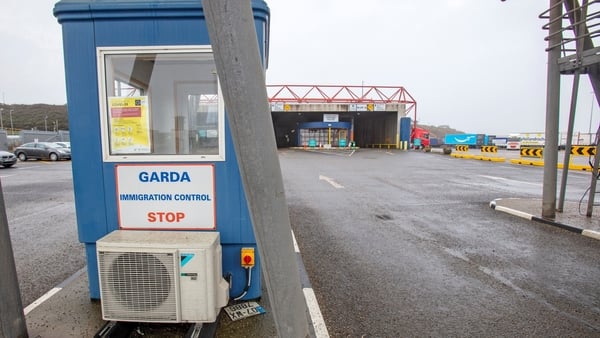 Fourteen people were discovered in a refrigerated trailer on a lorry which arrived at Rosslare Europort on Monday morning (File image)