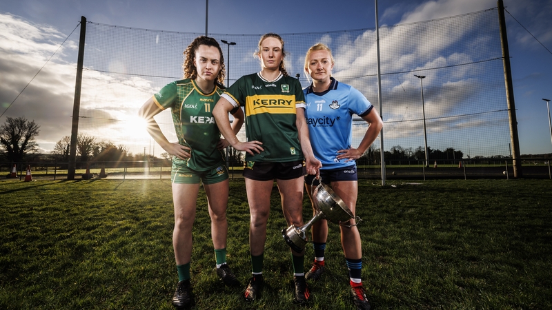 (L to R): Emma Duggan (Meath), Síofra O'Shea (Kerry) and Carla Rowe (Dublin) launching the 'Get Behind the Fight' campaign