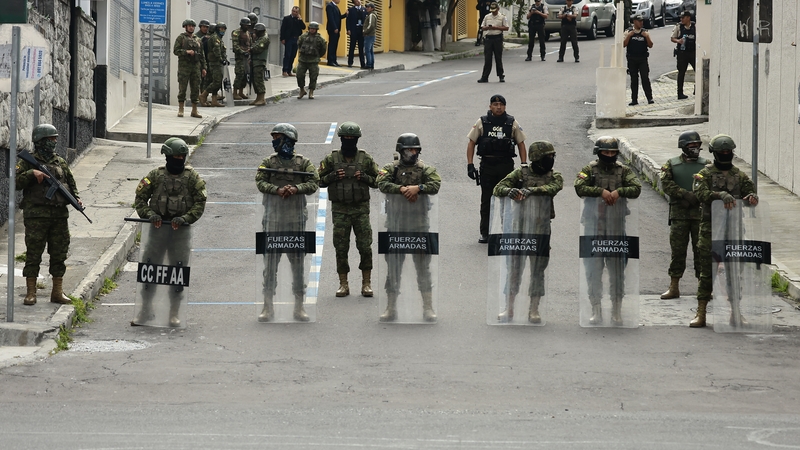 Hundreds of soldiers patrol near-deserted streets in Ecuador's city's after the government and drug mafias declared war on each other