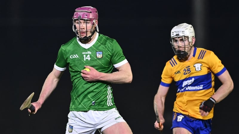 Shane O'Brien of Limerick in action against Ross Hayes of Clare