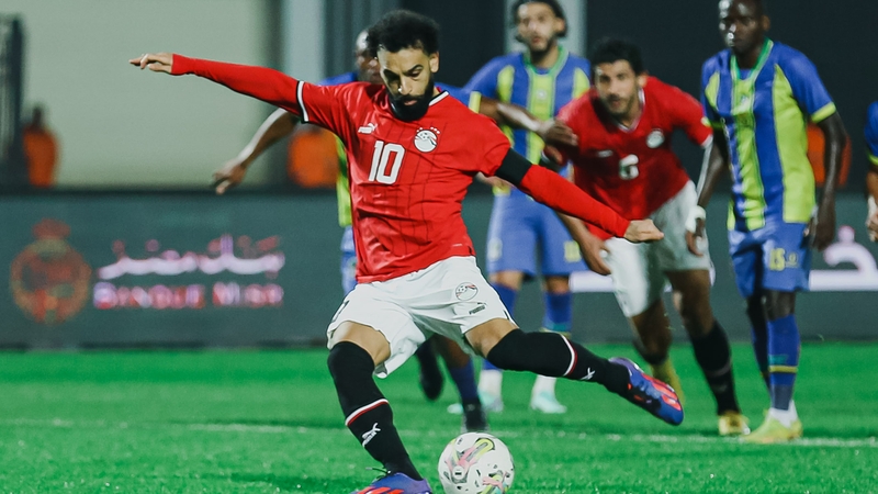 Mohamed Salah in action for Egypt against Tanzania ahead of the Africa Cup of Nations