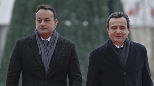 An Taoiseach Leo Varadkar agus Príomh-Aire na Cosaive Albin Kurti i bPristine inniu