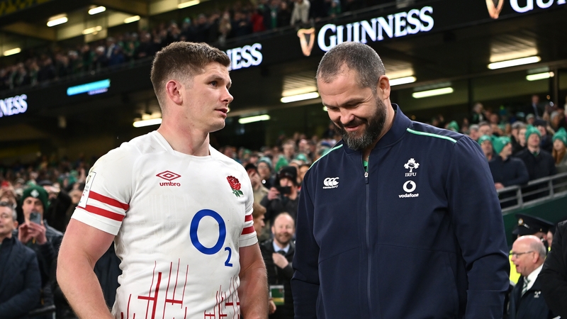 Owen Farrell (L) with his father Andy