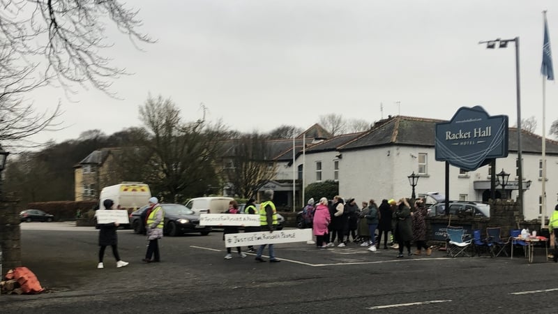 The protest at Racket Hall in Roscrea had begun in January (file photo)