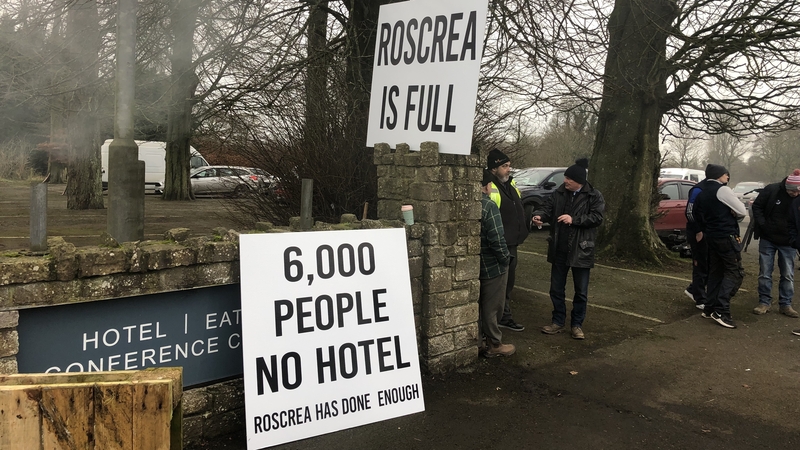 Protesters maintained a presence at the hotel since Thursday night in opposition to plans to house 160 International Protection Applicants