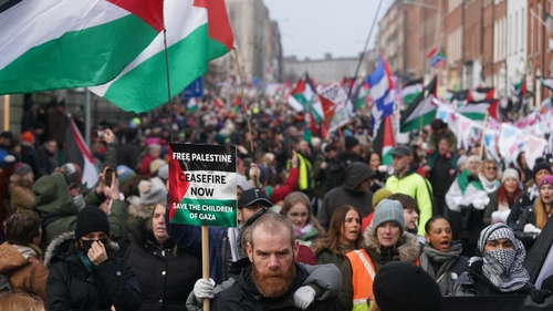 Seo an 13ú lá agóide i mBaile Átha Cliath ar shon na Palaistíne ón 14 Deireadh Fómhair.