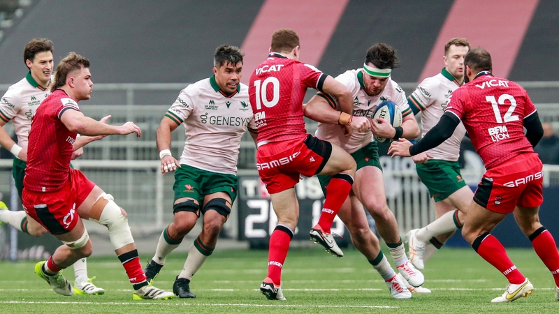 Tom Daly crashes into Paddy Jackson in Connacht's loss to Lyon