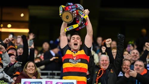 Cullyhanna captain Pearse Casey - his father Stephen in the background to the right