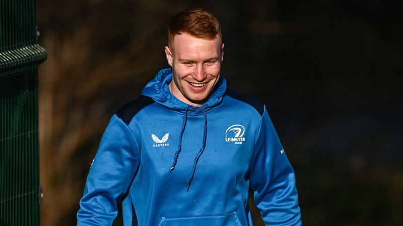 Ciarán Frawley at Leinster training on Monday afternoon