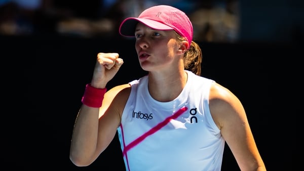 Iga Swiatek emerged a comfortable winner after a tight opening set