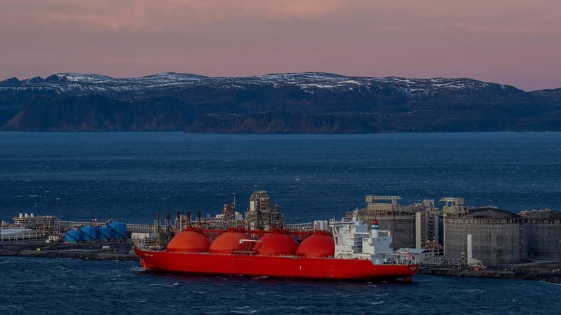 A LNG ship in the Barents Sea
