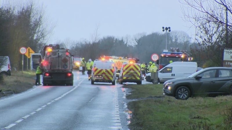 The crash, involving a van and two cars, took place shortly after 10am
