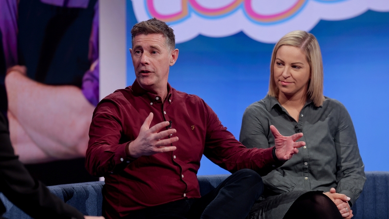 Room to Improve's Dermot Bannon and Claire Irwin at RTÉ's behind-the-scenes look at the New Year shows on Tuesday