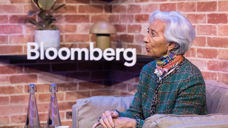 Christine Lagarde was speaking to Bloomberg TV at Davos today