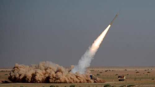 A test-launch of an Iranian missile in a training exercise by Iran's Revolutionary Guard (file image)