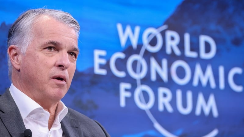 Sergio Ermotti, CEO of Swiss bank UBS, speaking at Davos today