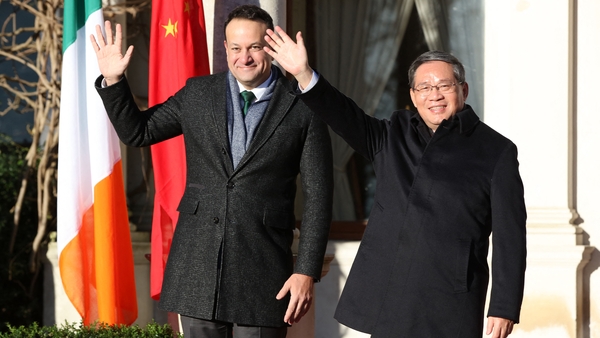 Taoiseach Leo Varadkar with Chinese Premier Li Qiang at Farmleigh House