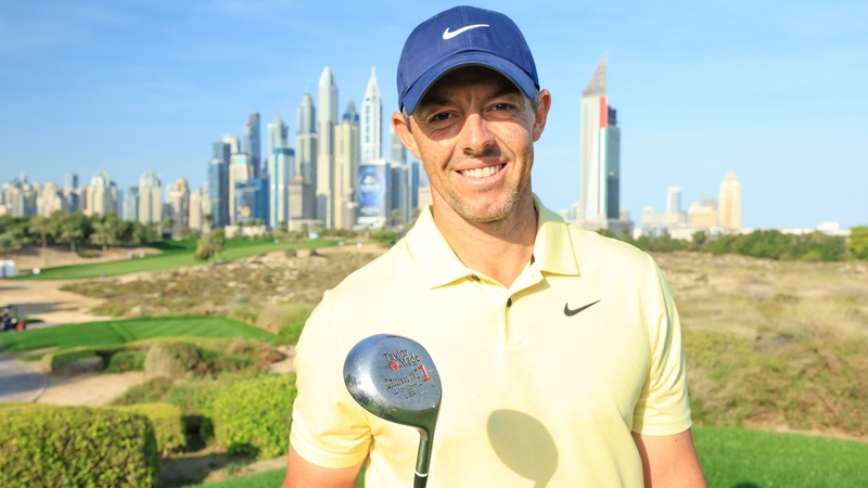 Rory McIlroy at Emirates Golf Club ahead of the Hero Dubai Desert Classic