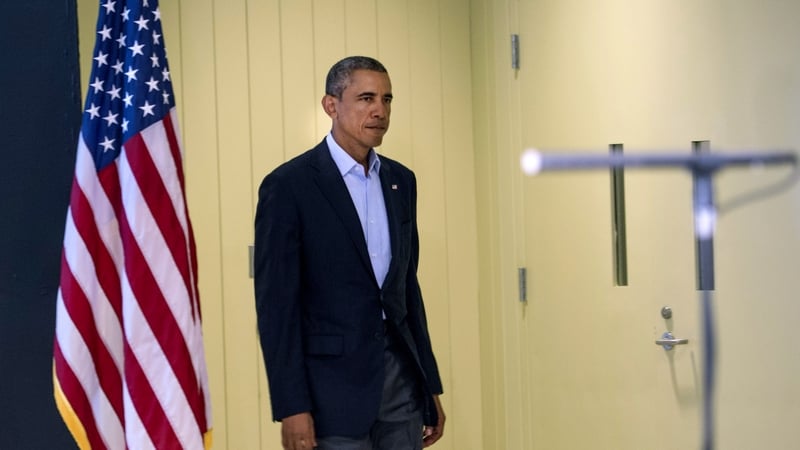 Then US president Barack Obama prepares to make a statement in August 2014 about the killing of James Foley