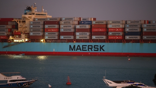 The Maersk Sentosa container ship on the Suez Canal