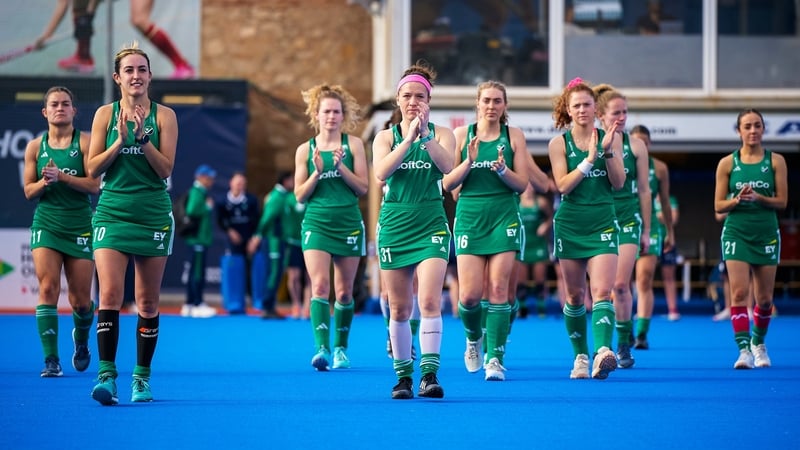 The Ireland team acknowledge their supporters after their shootout defeat to Spain