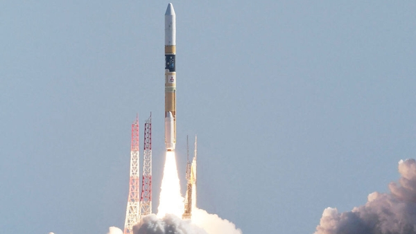 The H-IIA rocket carrying the SLIM probe pictured blasting off from the Tanegashima Space Centre in September